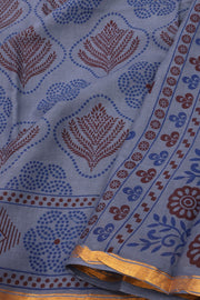 Blue Handcrafted Sungudi Cotton Saree 10077137