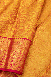 Gold With Maroon Kanjivaram Pure Silk Saree 10077159