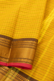 Mustard Yellow Handloom Chettinad Cotton Saree 10077304