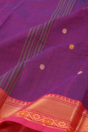 Purple Handloom Chettinad Cotton Saree 10077313