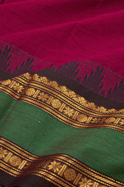 Burgundy Handloom Chettinad Cotton Saree 10077336