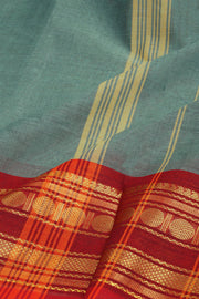 Light Blue Handloom Chettinad Cotton Saree 10077337