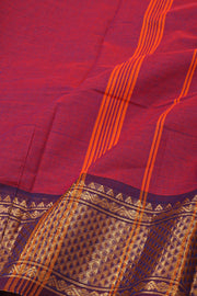Maroon Handloom Chettinad Cotton Saree 10077340