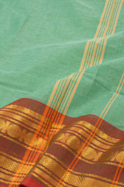 Ocean Blue Handloom Chettinad Cotton Saree 10077344