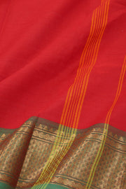 Tomato Red Handloom Chettinad Cotton Saree10077346