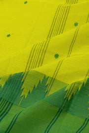 Lemon Yellow  Handloom Chettinad Cotton Saree 10077353