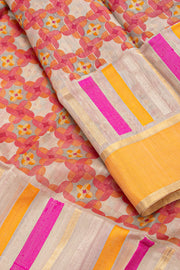 Multicolor Chanderi Printed Silk Cotton Saree 10077367