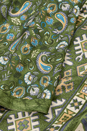 Green Kashmiri Printed Silk Saree 10077397