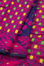 Pink Handloom Jamdani Cotton Saree 10077533