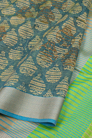 Blue Maheshwari Silk Cotton Sarees 10077553