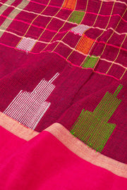 Pink Bengal Handwoven Cotton Saree 10077688