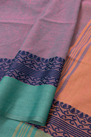 Lavender Bengal Handwoven Cotton Saree 10077701