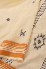 Beige Bengal Handwoven Cotton Saree 10077702
