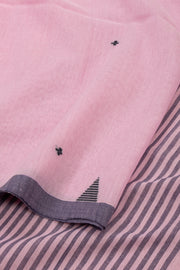 Baby Pink Bengal Handwoven Cotton Saree 10077705