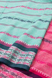 Blue Bengal Handwoven Cotton Saree 10077713