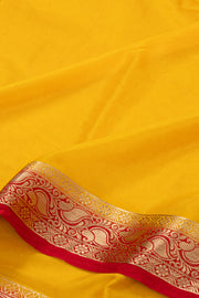Yellow Mysore Semi Crepe Silk Saree 10077791