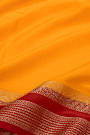 Bright Yellow Mysore Semi Crepe Silk Saree 10077800