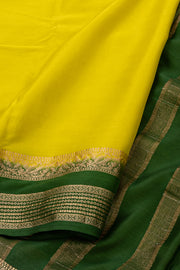 Yellow Mysore Semi Crepe Silk Saree 10077803
