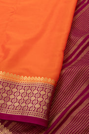 Tangerine Orange Mysore Semi Crepe Silk Saree 10077814