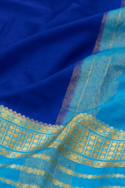 Blue Mysore Semi Crepe Silk Saree 10077818