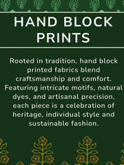 Green Hand block Printed Women Sleevless Shirt 10077177