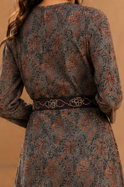 Indigo Blue Hand Block Printed Cotton Dress 10077636