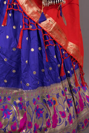 Violet Handcrafted Paithani Lehenga - 10065965