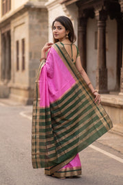 Pink Semi Mysore Crepe Silk Saree 10077797