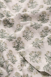 Grey Handblock Printed Silk Cotton 3 Piece Salwar Suit Material 10072920