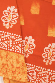 Orange Batik Printed 3-Piece Salwar Suit Material 10076006