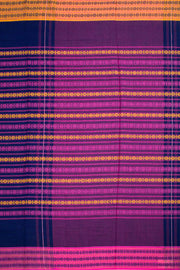 Navy Blue Handloom Dhaniakhali Cotton Saree 10062578