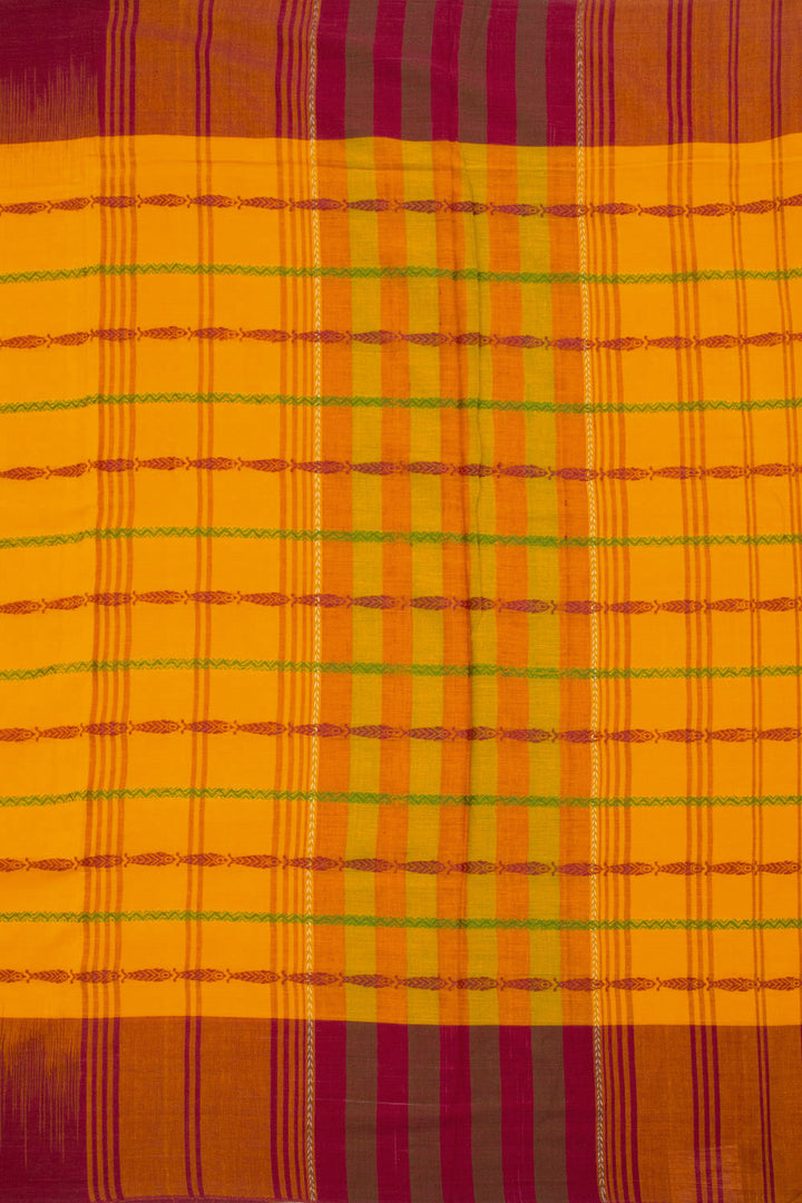Mango Yellow Handloom Dhaniakhali Cotton Saree 10062605