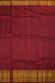 Gadwal Kuttu Weave Handloom Silk Saree in Light Sky Blue with Reddish Brown Zari Border and Pallu 10062951