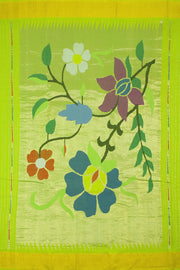 Lime Green Handloom Paithani Cotton Saree 10062503