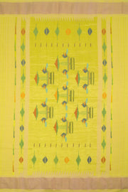 Harvest Gold Yellow Handloom Paithani Cotton Saree 10062504