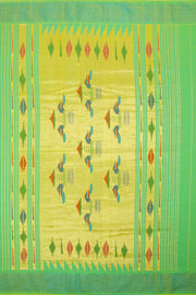 Neon Green Handloom Paithani Cotton Saree with Silk Pallu 10062508