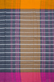 Navy Blue Handloom Dhaniakhali Cotton Saree 10062570