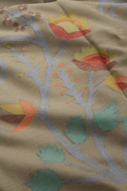 Beige Handloom Jamdani Cotton Saree 10074366