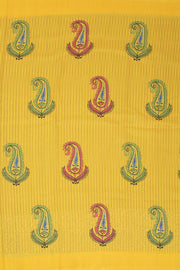 Yellow Printed Semi Tussar Silk Saree 10074901