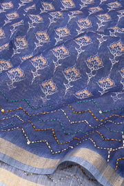 Kantha Embroidered Semi Tussar Silk Saree 10077247