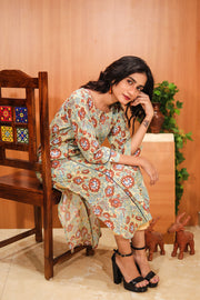 Mint Green Hand Block Printed Cotton Kurta 10062710