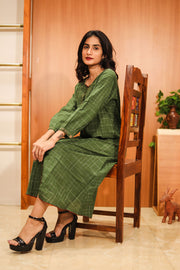 Green Embroidered Cotton Dress 10062651