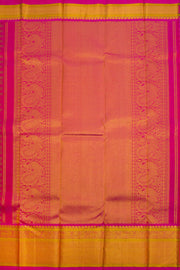 Parrot Green Pure Zari Korvai  Kanjivaram Silk Saree 10062469