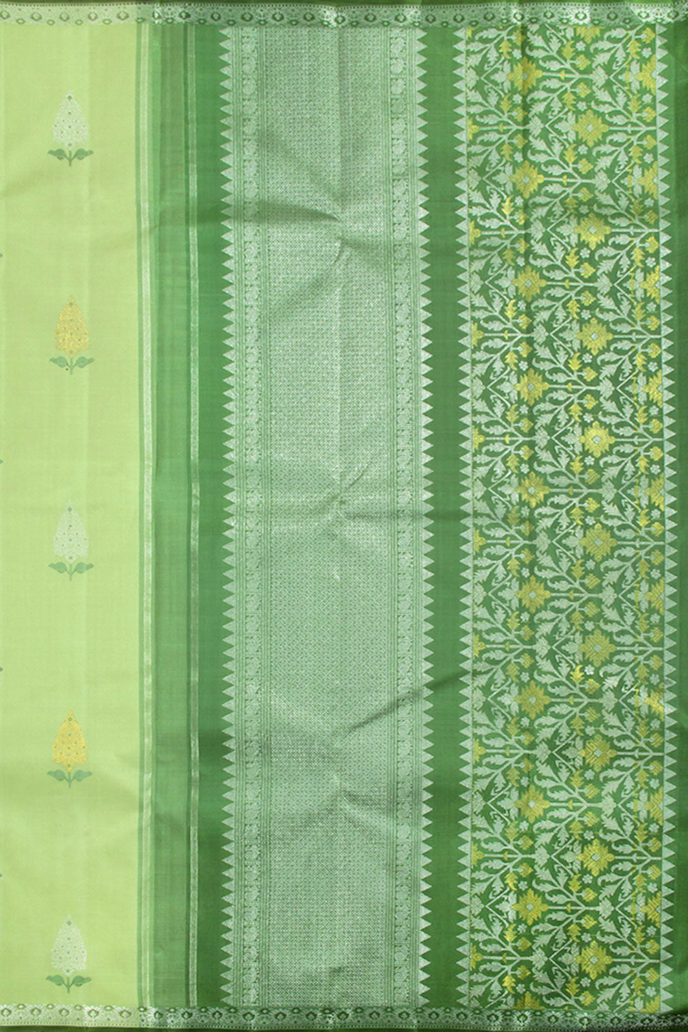 Mist Green Pure Zari Kanjivaram Silk Saree 10062478