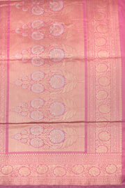 Tulip Pink Handloom Banarasi Kadhwa Katan Silk Saree 10063211