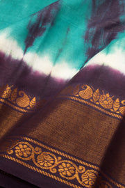 Blue Handcrafted Sungudi Cotton Saree 10074929
