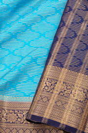 Light Blue Mysore Semi Crepe Silk Saree 10077214