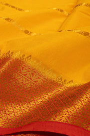 Yellow Mysore Semi Crepe Silk Saree 10077217