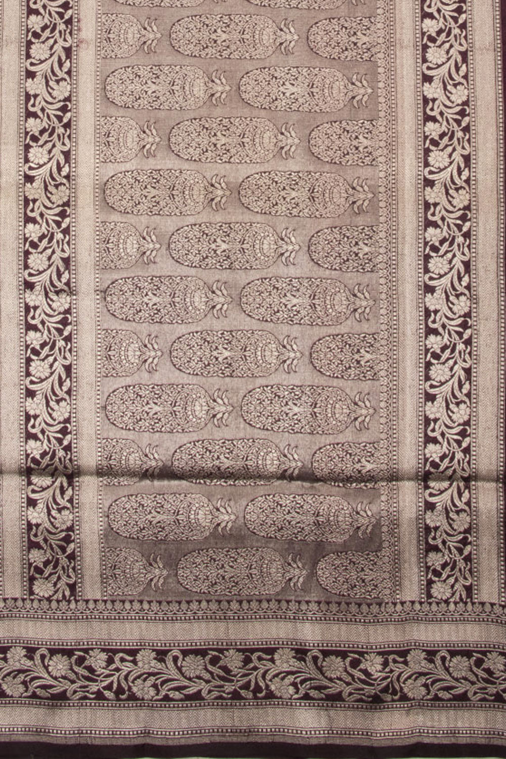 Burgundy Handloom Banarasi Katan Silk Saree 10063200