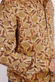 Yellow Full Sleeve Vanaspathi Print Modal Silk Mens Shirt 10074064